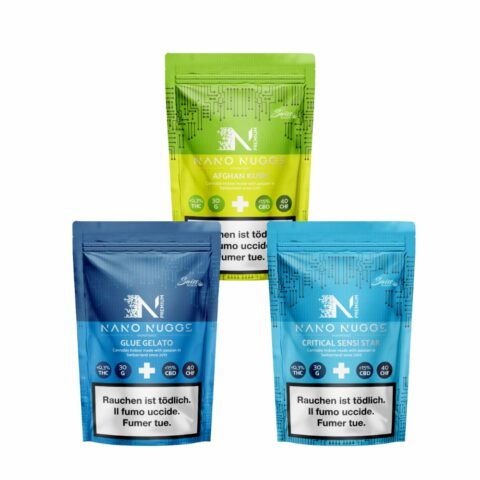 Three packets of cbd flowers inner pack - <0. 3% thc, available for purchase in france.