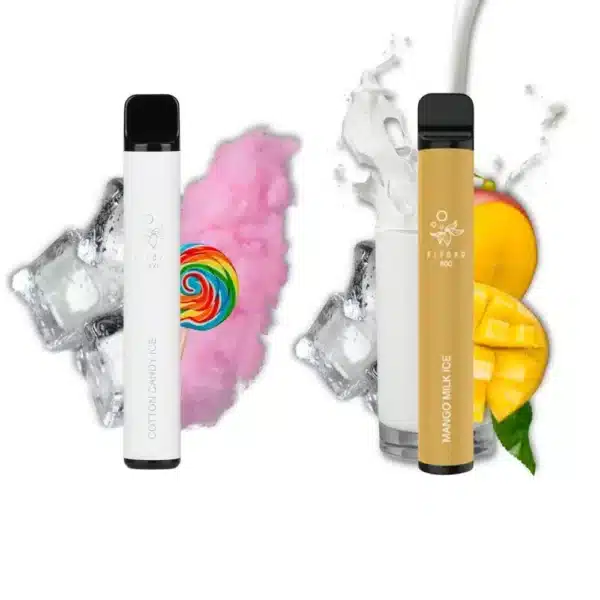 Two elfbar 800 puff, one with ice and the other with cbd oil-infused ice, bought in france.