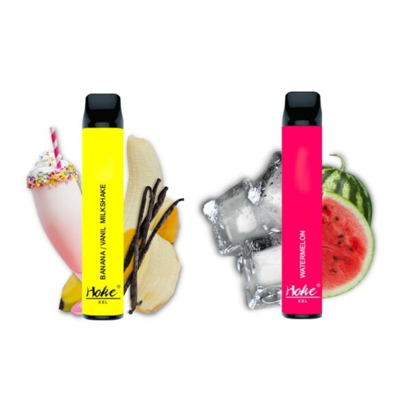 Mots clés : huile cbd, achat cbd
description : une e-cigarette hoke xxl 1600 puff 0% nicotine rose et jaune à côté d'une pastèque et d'une glace