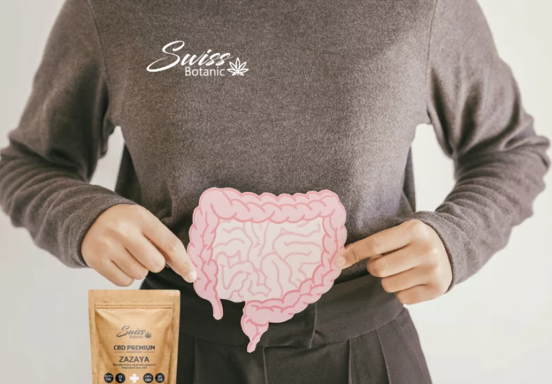 A woman is holding a bag with a picture of a woman's stomach.